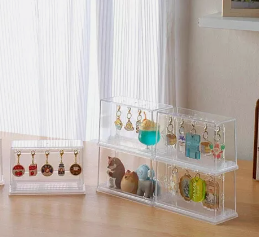 Charm capsule toy key chain Mini display case made in japan for gacha gasha