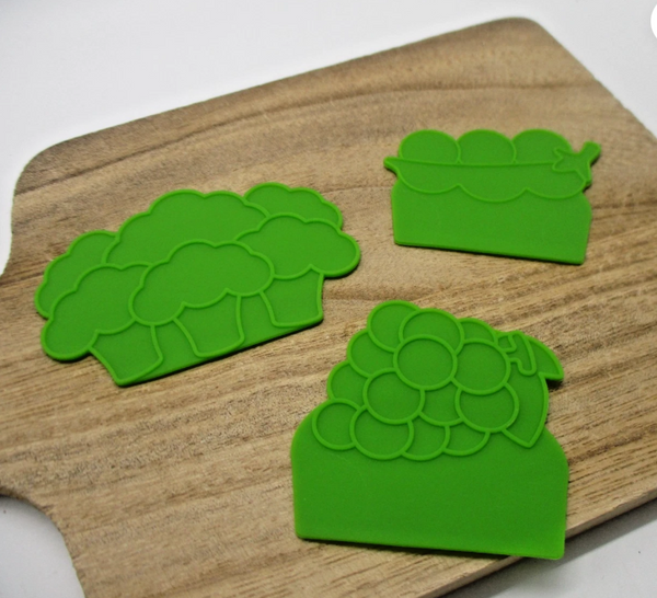 2025 DAISO Silicone Baran 3pcs peas grapes Broccoli Lunch Box Bento