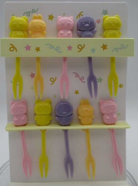 2024 New Animal fork rabbit Japanese Food Picks bread 10pcs for Lunch Bento