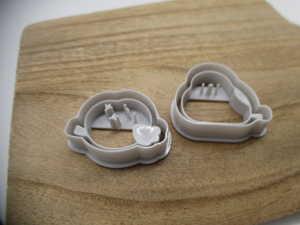 Long taiked tit bird Cookie bread Food cutter mold 2pcs