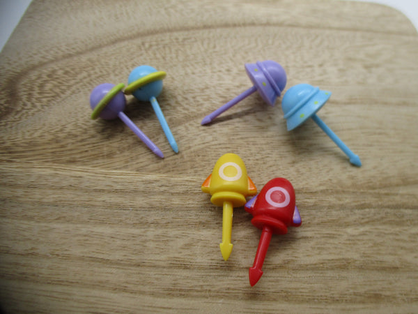 2025 new 3D Space deco food picks 6pcs for decoben lunch box bento seria