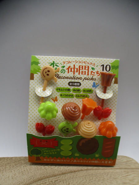 2025 Forest mushroom food picks pick 10pcs for decoben lunch box bento seria