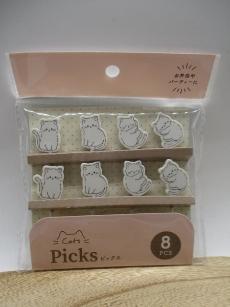2025 new Cat Cats white food picks pick 8pcs for decoben lunch box bento seria