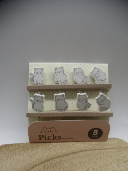 2025 new Cat Cats white food picks pick 8pcs for decoben lunch box bento seria