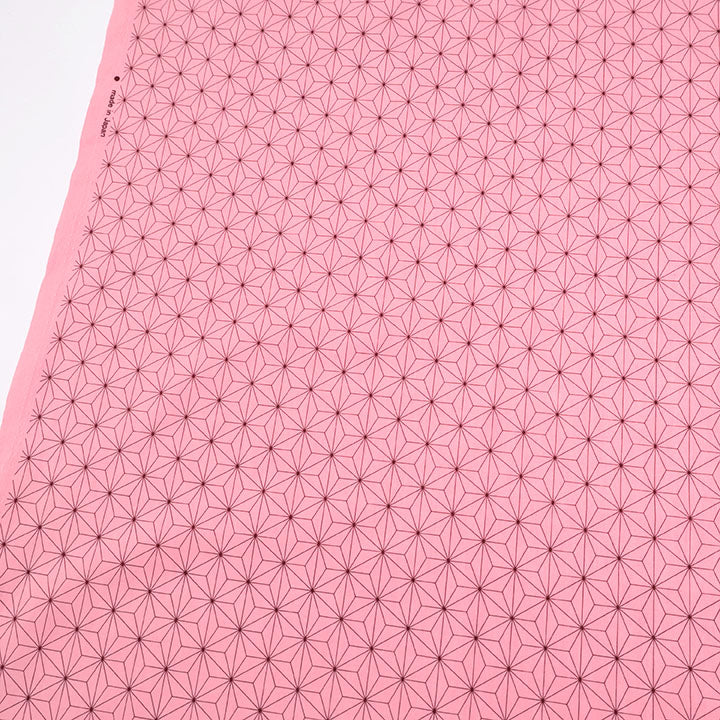 110cm 50cm Asanoha Small hemp leaf pattern Fabric cotton 100% Pink 