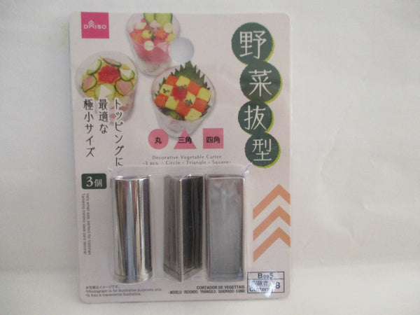 Decorative Stainless Vegetable Cutter Mold circle Triangle Square 3pcs