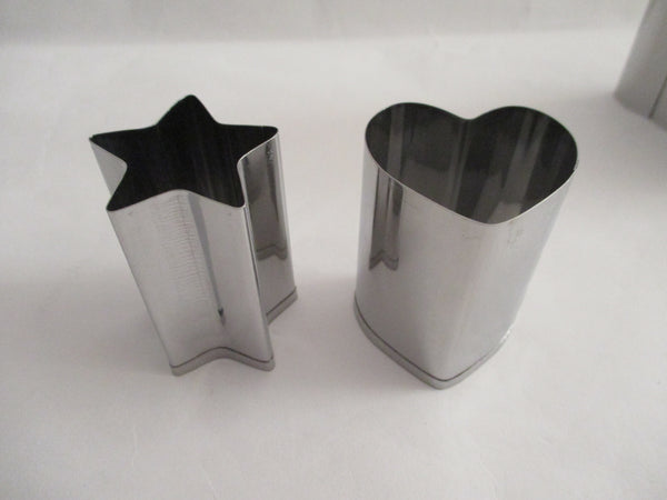 Decorative Stainless Vegetable Cutter Mold Heart Star Large 2cs Made in JAPAN