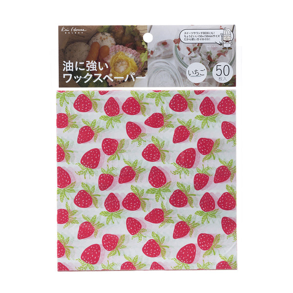 KAI strawberry red Wax Paper 150mm150mm 50pcs for lunch box bento made in japan