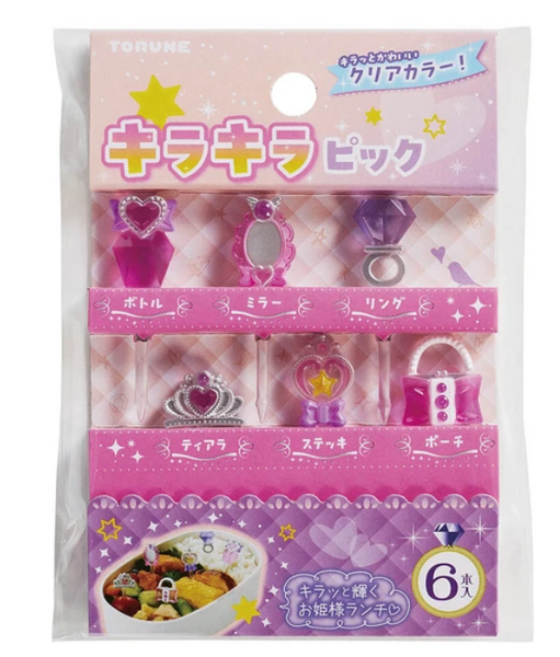 2025 Torune kirakira pouch Tiara ring 3D Food picks pick 6pcs for lunch box