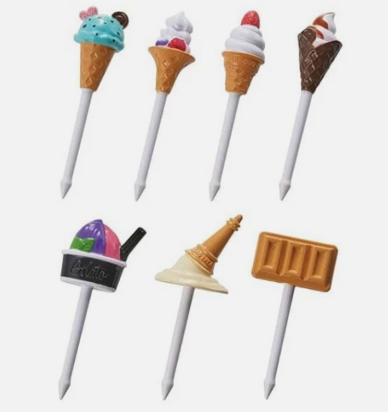 2025 Torune Ice cream 3D Food picks pick 7pcs for lunch box