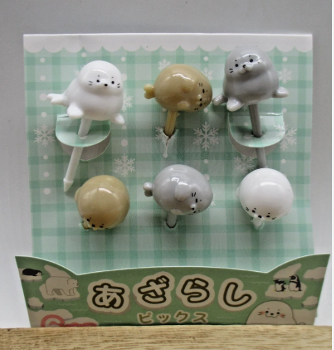 2026 new Seal animal food picks pick 6pcs for decoben lunch box bento seria