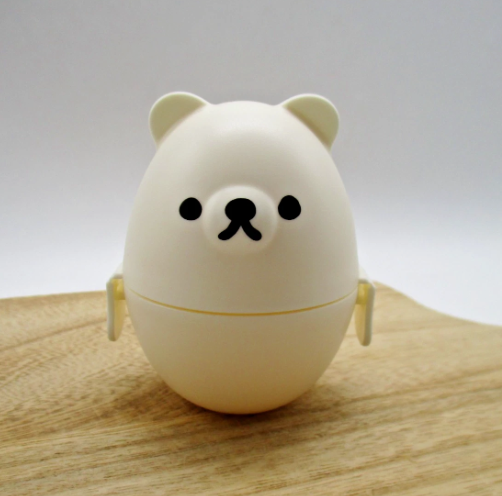 Bear white Boiled Egg case holder Seria JAPAN 5.6×6.3×H7.3cｍ for lunch box