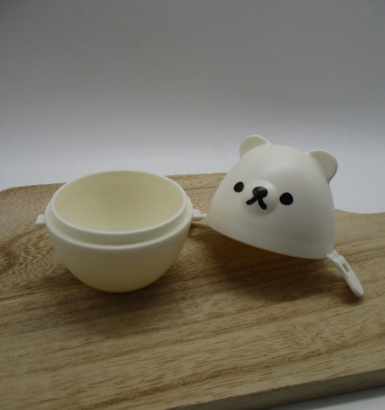 Bear white Boiled Egg case holder Seria JAPAN 5.6×6.3×H7.3cｍ for lunch box