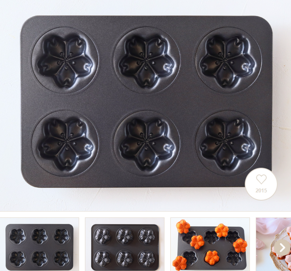 Japanese Sakura Flower Muffin Pan 6 Cup Nonstick Cake Mold Cotta Baking Tray