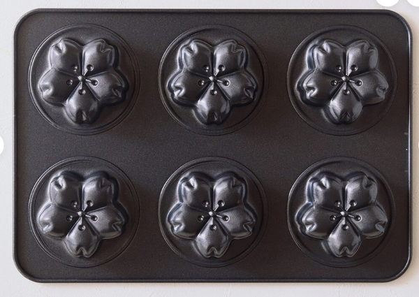 Japanese Sakura Flower Muffin Pan 6 Cup Nonstick Cake Mold Cotta Baking Tray
