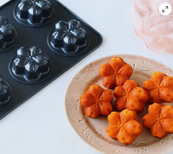 Japanese Sakura Flower Muffin Pan 6 Cup Nonstick Cake Mold Cotta Baking Tray