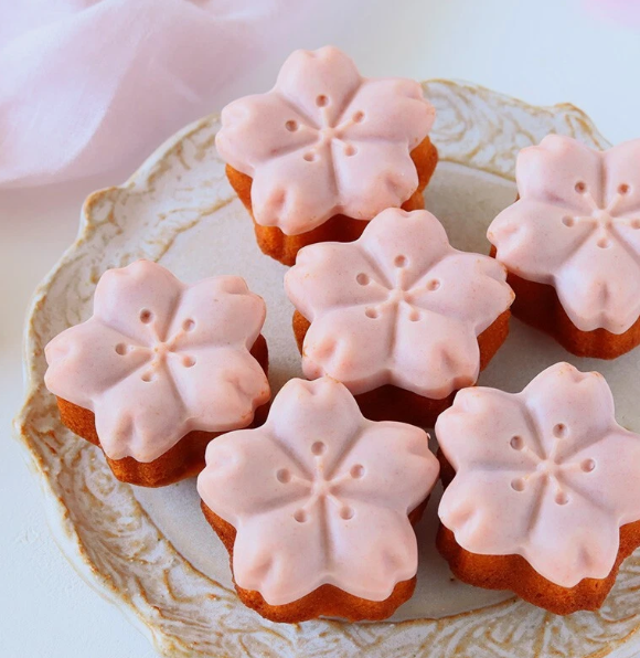 Japanese Sakura Flower Muffin Pan 6 Cup Nonstick Cake Mold Cotta Baking Tray