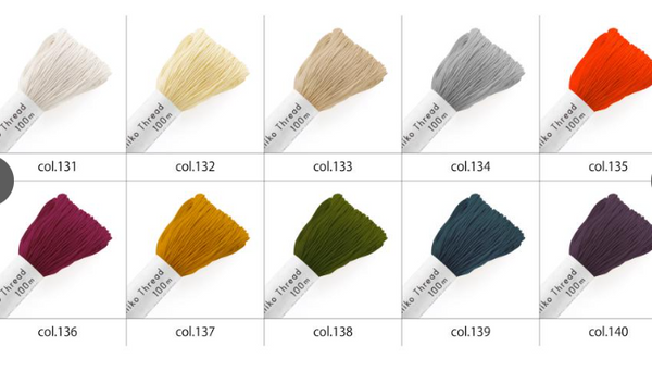 New color JAPANESE Embroidery SASHIKO Olympus Thread 100m COL 101-140