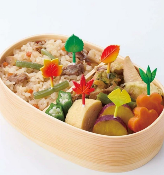 2026 Torune Colorful Autumn Leaf Bento Food Picks 6pcs Maple Ginkgo Shiso Japan