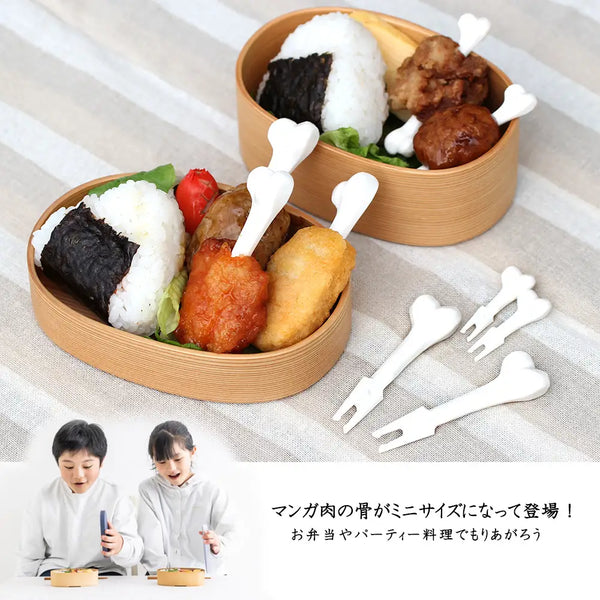 Bone Meat Manga Food Pick Picks 4pcs for Lunch Box Bento Made in JAPAN TSUBAME