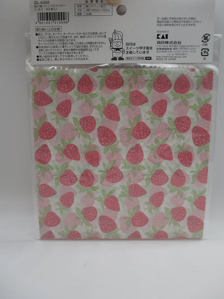 KAI strawberry red Wax Paper 150mm150mm 50pcs for lunch box bento made in japan