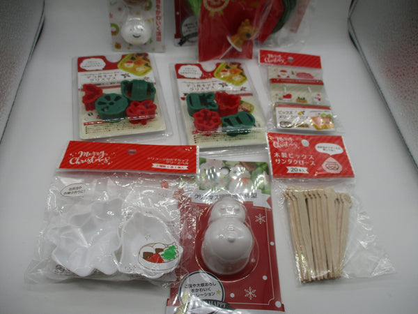 2023 set of 10 christmas picks mold cutter spoon fork cups