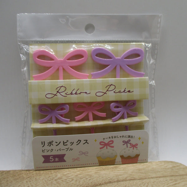 2025 new Ribbon bow food picks pick 5pcs for decoben lunch box bento seria