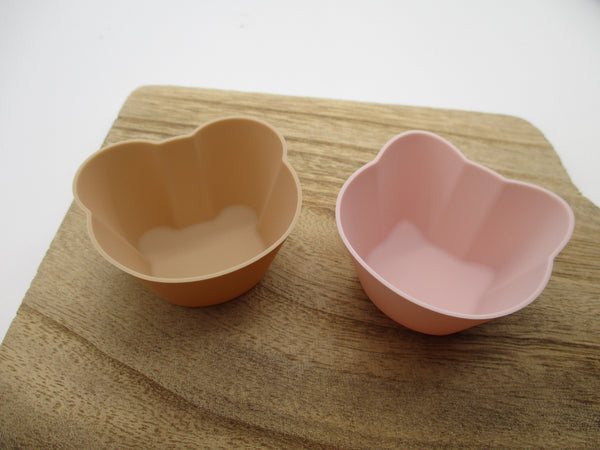 2024Cat Bear Silicone food Cup 2pcs For lunch Box bento decoben