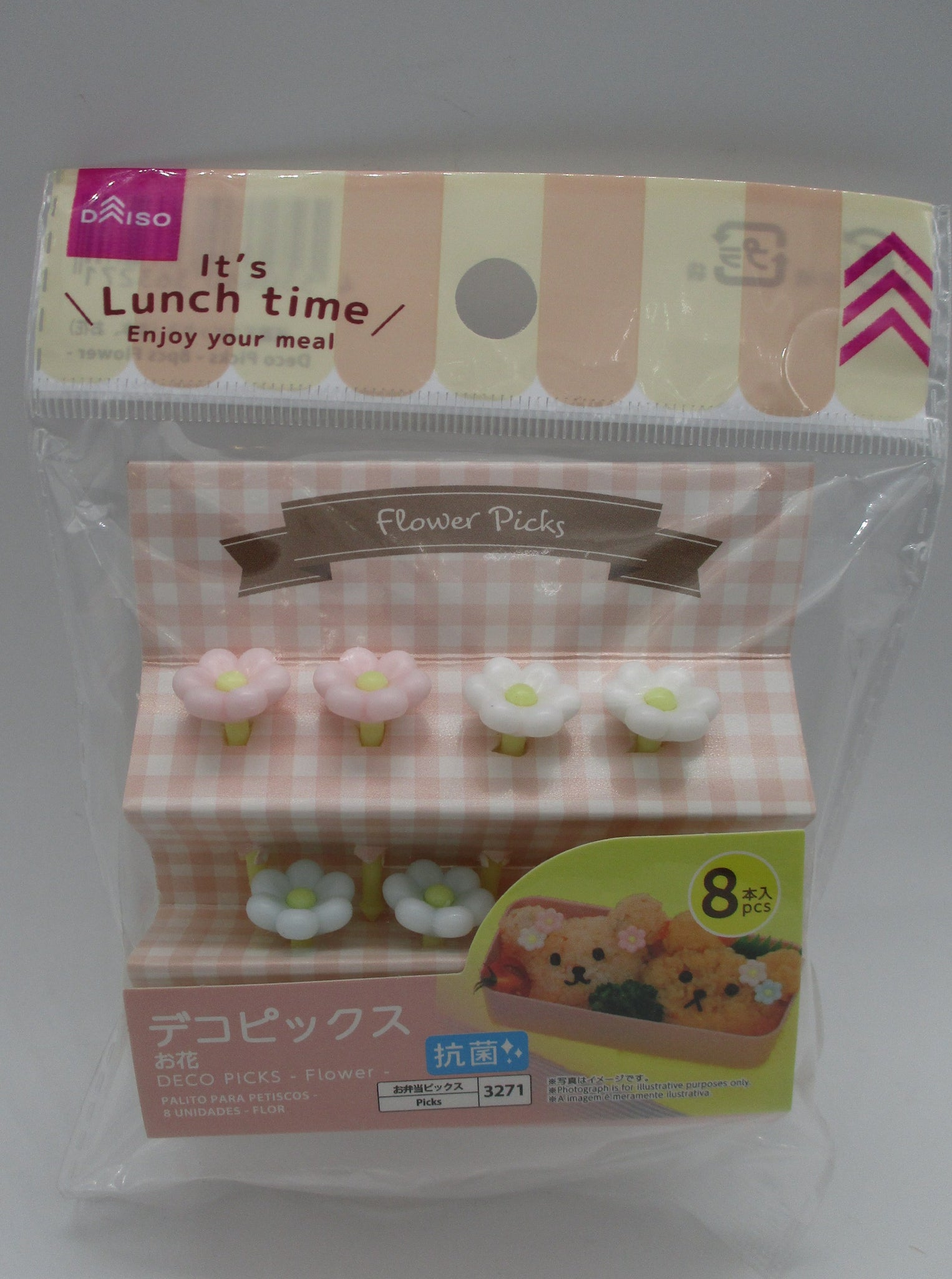 2024 new Flower deco food picks 8pcs for decoben lunch box bento daiso