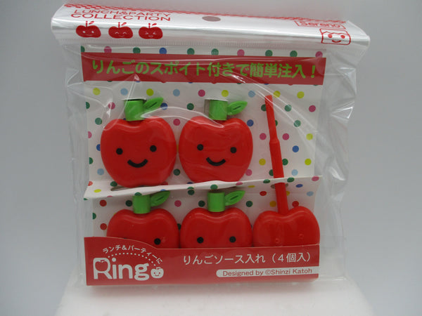 Whole sale 10pack Apple Ringo sauce case tarebin 4pcs deco chara for lunch box bento Shinzi Katoh