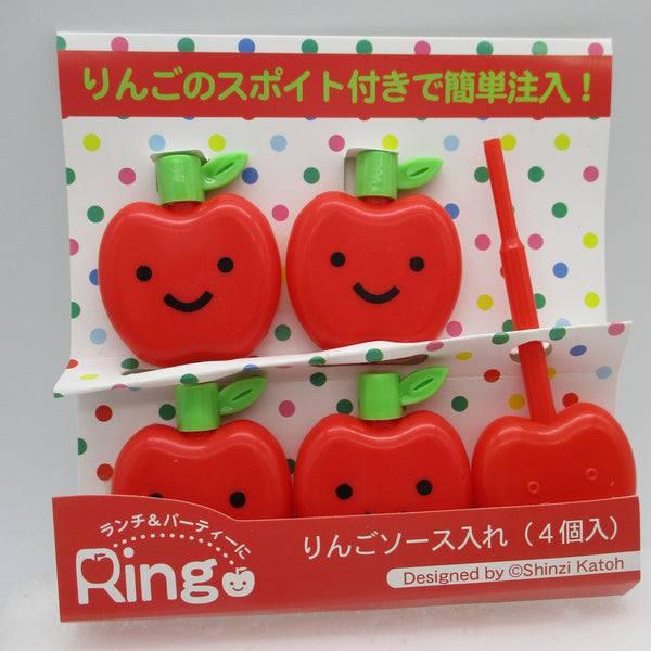 Whole sale 10pack Apple Ringo sauce case tarebin 4pcs deco chara for lunch box bento Shinzi Katoh