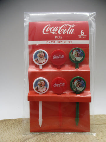 Coca cola Christmas Food Picks pick 6pcs For Lunch Box Bento DAISO