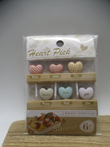 2024 Torune Heart 3D Food picks pick 6pcs for lunch box