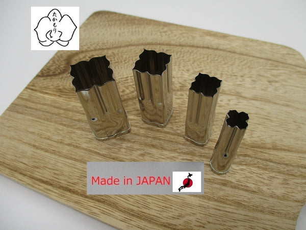 Takamori Decorative Stainless Vegetable Cutter Mold Kakinoheta set of 4