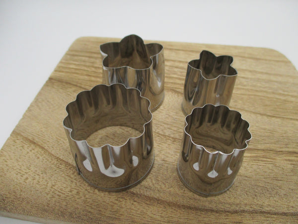 Stainless Vegetable Cutter Mold Kiku kikyo Small 2pcs medium 2pcs made in JAPAN