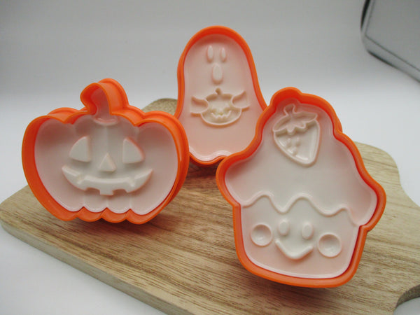 Arnest Halloween Cookie Mold with 3TYPE stamp ghost pumpkin cupcake