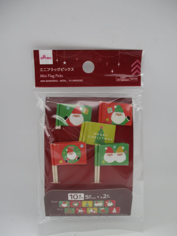 2023 Christmas Japanese Flag Food Picks 10pcs santa tree