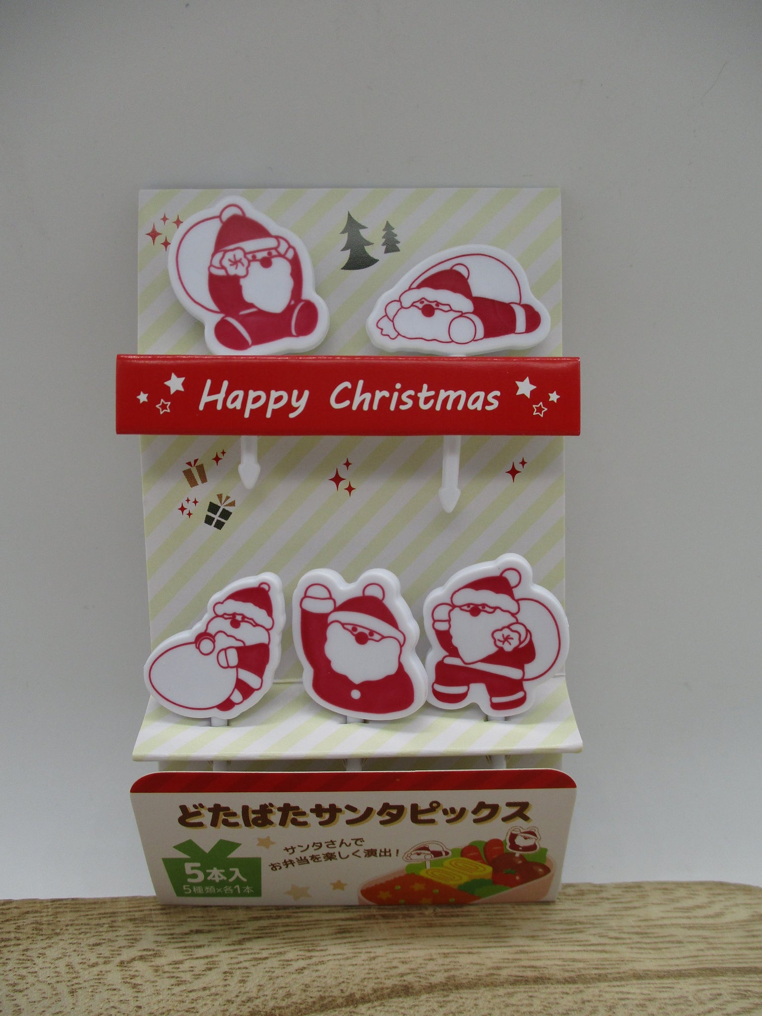 2023 new Christmas Food Picks 5pcs Slapstick santa For Lunch Box Bento maruki