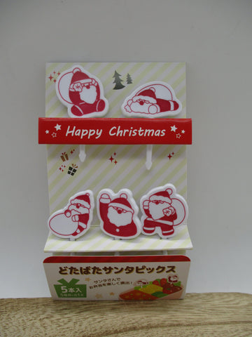 2023 new Christmas Food Picks 5pcs Slapstick santa For Lunch Box Bento maruki
