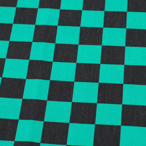 112cm 50cm Small pattern Ichimatsu moyo  Fabric cotton 100% black green