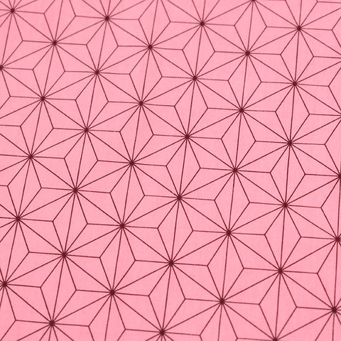 110cm 50cm  Asanoha Small hemp leaf pattern Fabric cotton 100% Pink