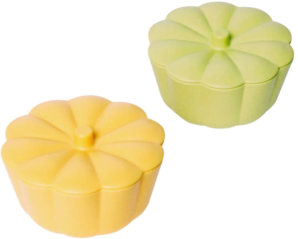 Marna Food Cup with lid 2pcs Flower Yellow Green