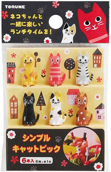 2023 New Simple Cat TORUNE Lunch Box Bento Decoration Food Pick 6pcs