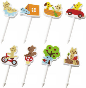 Torune JAPAN Funny Friends Food picks pick 8pcs