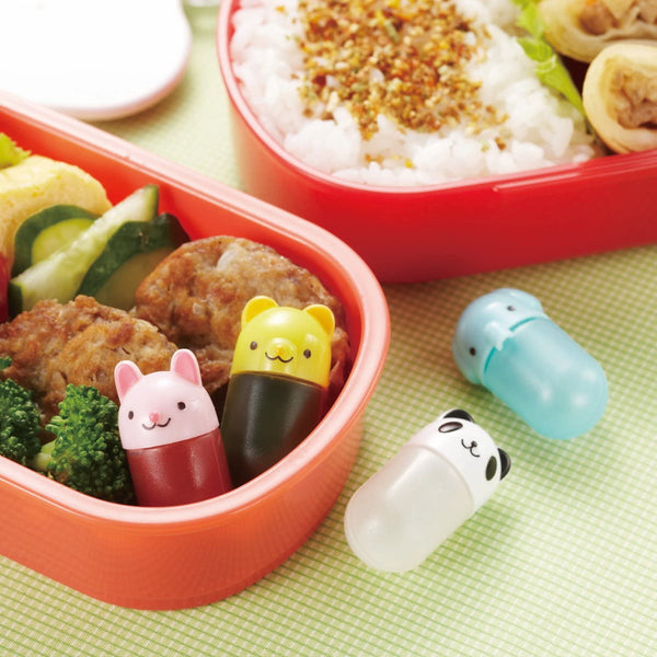 Torune JAPAN Mini Cups sauce case Tare bin Animal With Dropper 4pcs