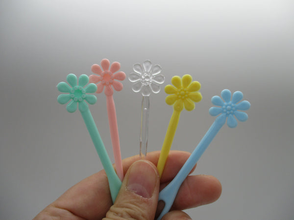 Food Picks Fork long pick 2type Flower with case 20pcsfor Lunch Box Bento