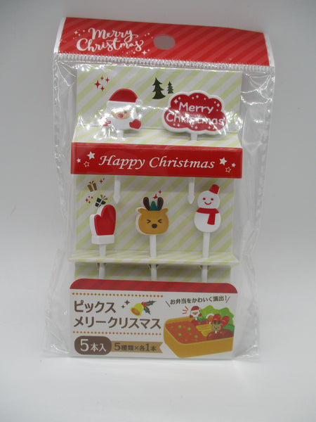 2022 new Merry Christmas Food Picks 5pcs For Lunch Box Bento maruki