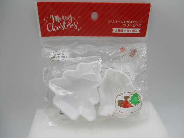 Christmas Silicone Food cup white   Tree Bell 2pcs