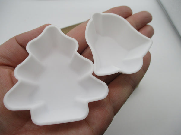 Christmas Silicone Food cup white   Tree Bell 2pcs