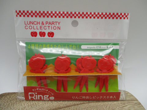 Apple Ringo Food Nakayoshi picks picks 8pcs for lunch box bento Shinzi Katoh